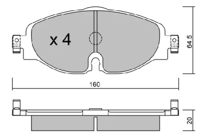 Комплект тормозных колодок BPVW-1028 AISIN